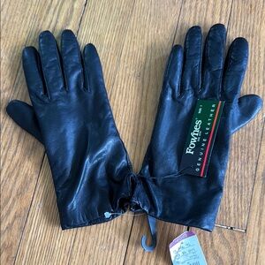 Black Leather Gloves by Fownes, NWT